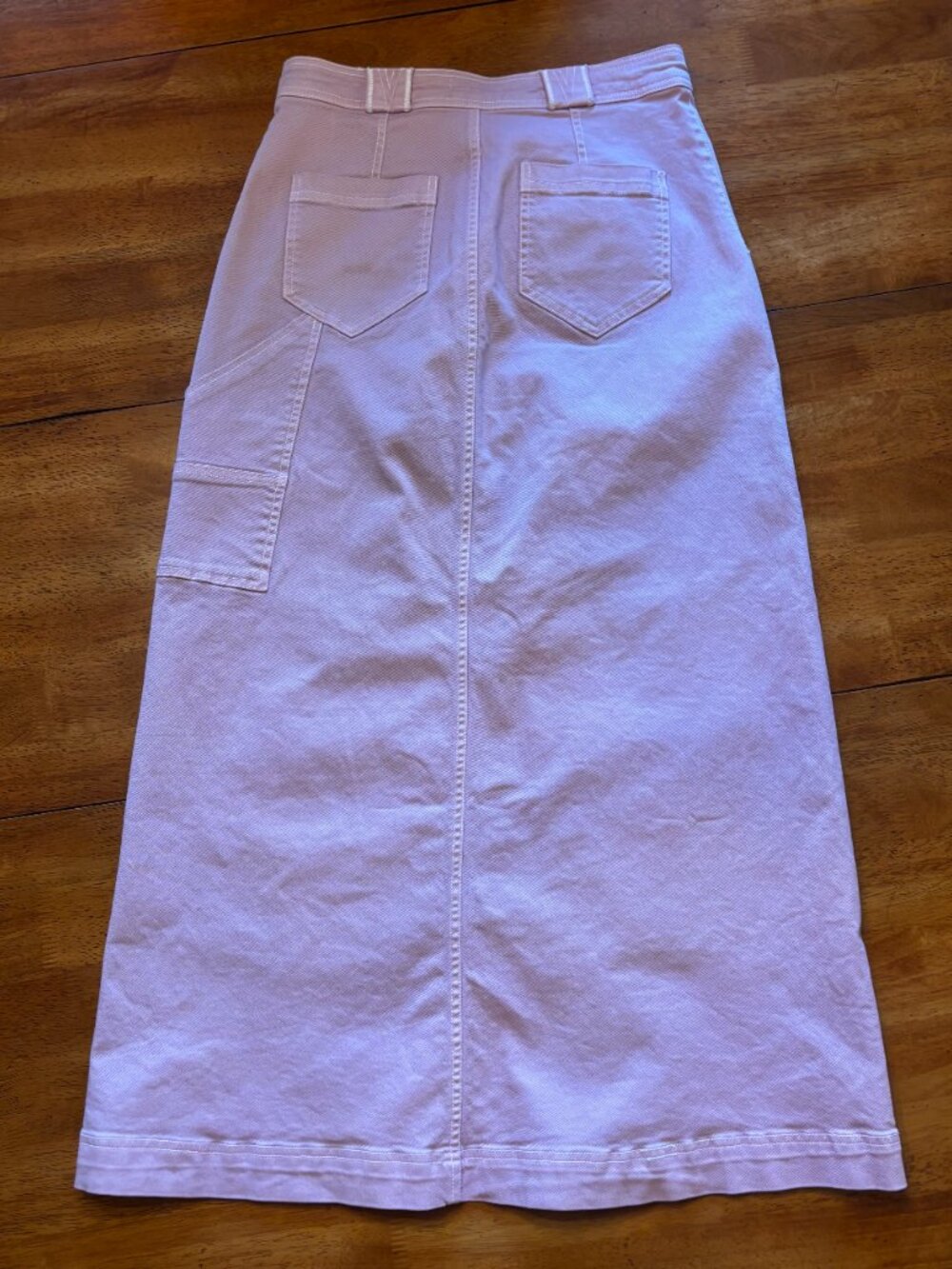 Anthropologie Pilcro Denim Carpenter Maxi Skirt Lilac Size 6 - Picture 7 of 10